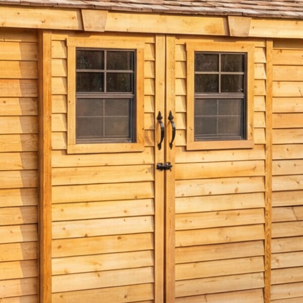 Spacesaver Lean to Shed with Sliding Door 12x4ft Shed Kit cedar roof Outdoor Living Today front Sloping Roof Lean To Shed Western Red Cedar 7