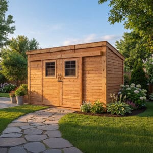 12×4 Western Red Cedar – GardenSaver Shed – Lean-To Sliding Door Storage Kit