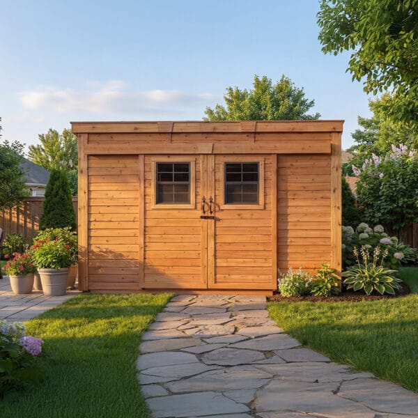 Gardensaver Lean to Shed with Sliding Door 12x4ft Shed Kit cedar roof Outdoor Living Today Back Sloping Roof Lean To Shed Western Red Cedar Kit 8