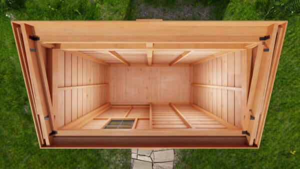 8×4 Cedar Shed - SpaceSaver Double Door – Lean-To Storage Kit 14 ss84 slider overhead