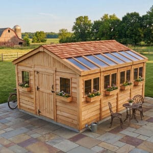 12×16 Western Red Cedar – Sunshed Garden Shed – Sunlit Greenhouse & Creative Studio Kit
