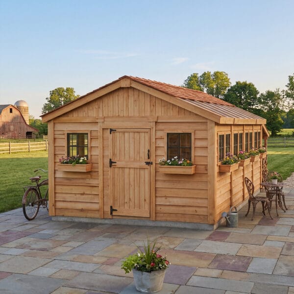 Sunshed 12x16 Garden shed Western Red Cedar cedar shed Outdoor Living Today 16