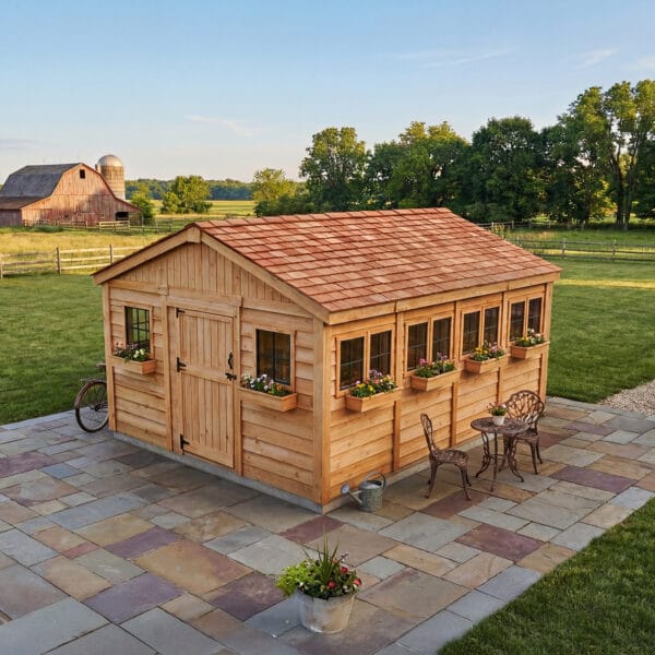 Sunshed 12x16 Garden shed Western Red Cedar cedar shed Outdoor Living Today 19
