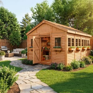 12×16 Western Red Cedar – Sunshed Garden Shed – Sunlit Greenhouse & Creative Studio Kit