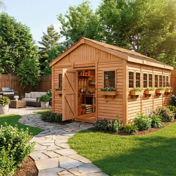 Sunshed 12x16 Garden shed Western Red Cedar cedar shed Outdoor Living Today 5