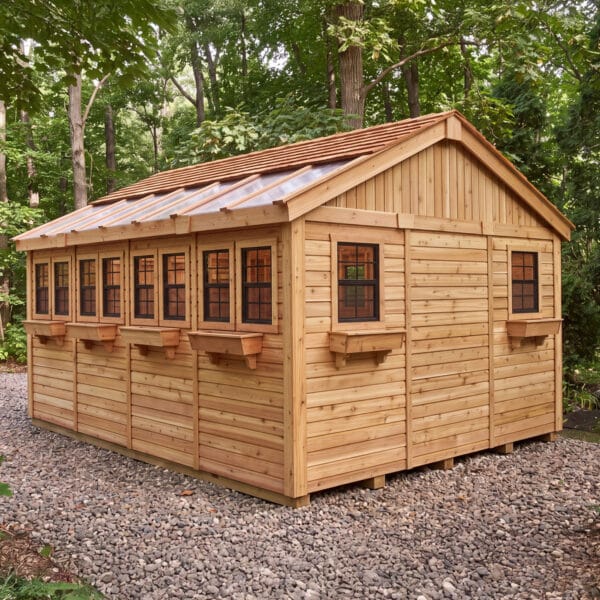 Sunshed 12x16 Garden shed Western Red Cedar cedar shed Outdoor Living Today 60