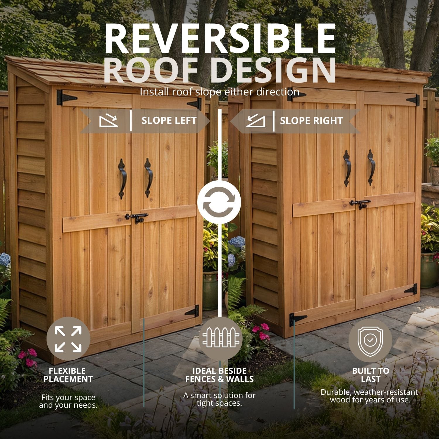 4×2 Western Red Cedar Garden Chalet – Handcrafted Tool Shed