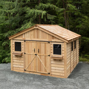 12×16 Western Red Cedar – SpaceMaster Shed – Double Door Storage & Workshop Kit