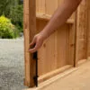 Hand opening wooden door latch