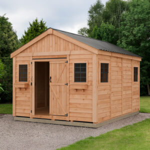 12×16 Western Red Cedar – SpaceMaster Shed – Double Door Storage & Workshop Kit