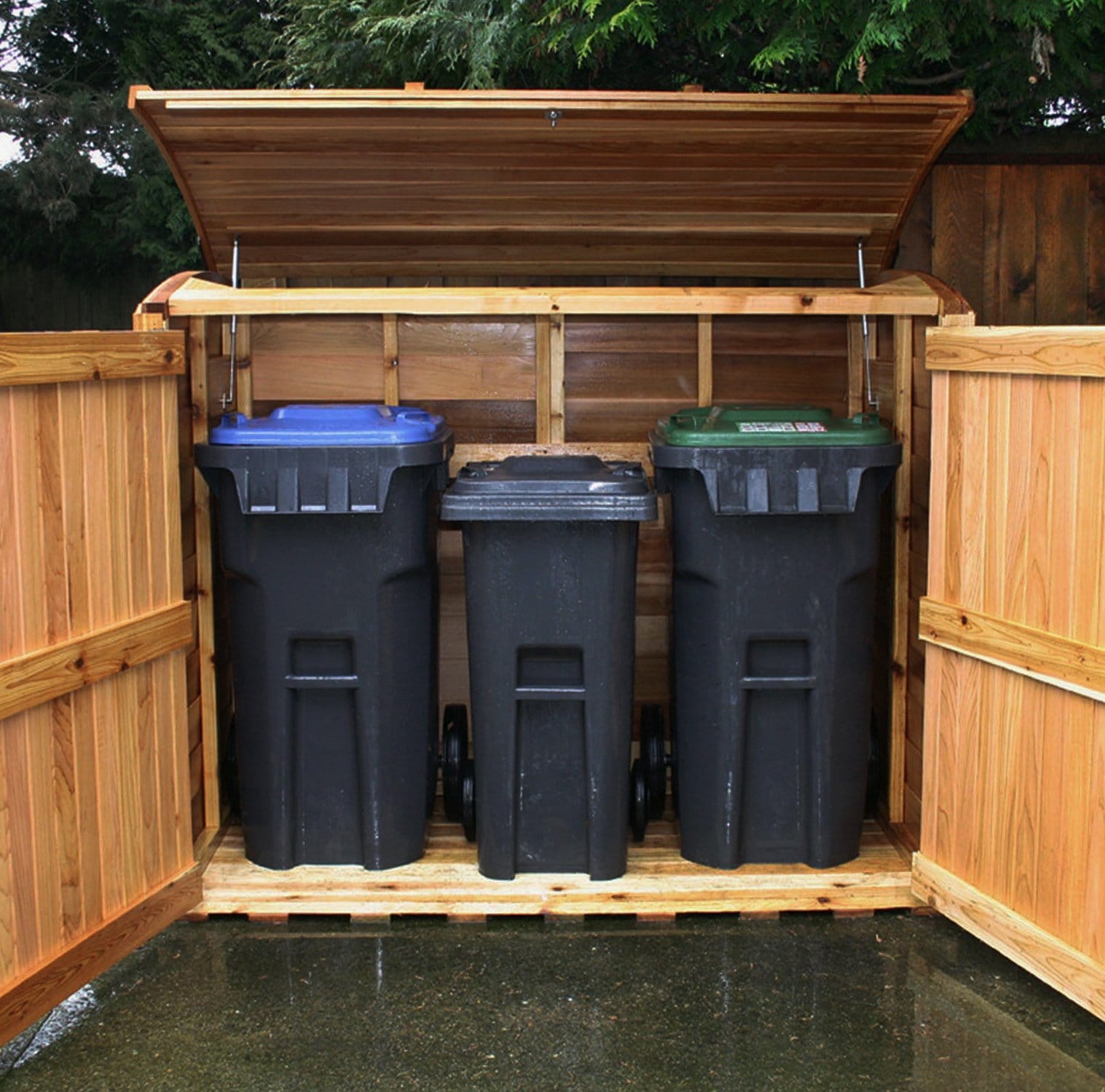 Clear Cedar Trash Enclosure