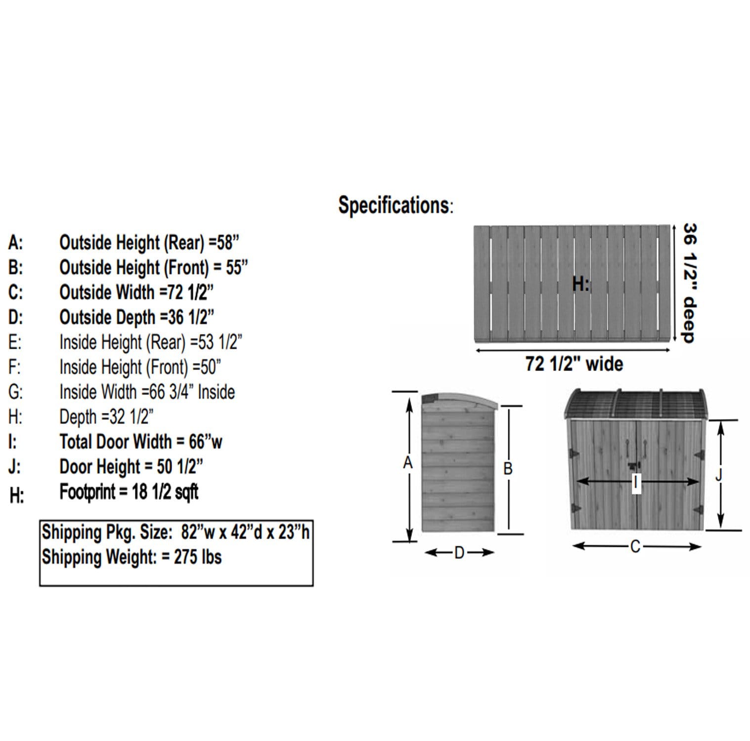 6' x 3' Oscar Waste Management Shed