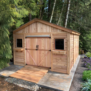 12×12 Western Red Cedar – SpaceMaster Shed – Double Door Storage & Workshop Kit