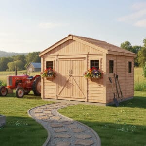 12×12 Western Red Cedar – SpaceMaster Shed – Double Door Storage & Workshop Kit