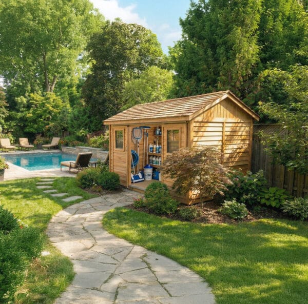 12x8 Cabana slider Garden shed Western Red Cedar cedar shed Outdoor Living Today 1