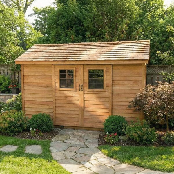 12x8 Cabana slider Garden shed Western Red Cedar cedar shed Outdoor Living Today 20