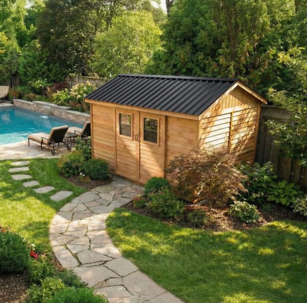 12x8 Cabana slider Garden shed Western Red Cedar cedar shed Outdoor Living Today 3