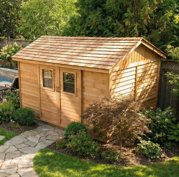 12x8 Cabana slider Garden shed Western Red Cedar cedar shed Outdoor Living Today 7