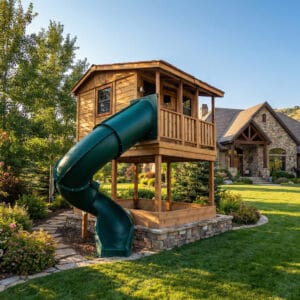 Cozy Cabin Playhouse & Sandbox | 7×9