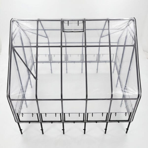 Greenhouse Cover and Black Metal Frame For Raised Garden Bed 8x8 2