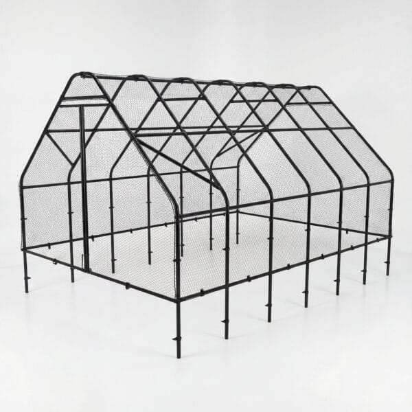 Bird Net Cover and Black Metal Frame For Raised Garden Bed 8x12 1