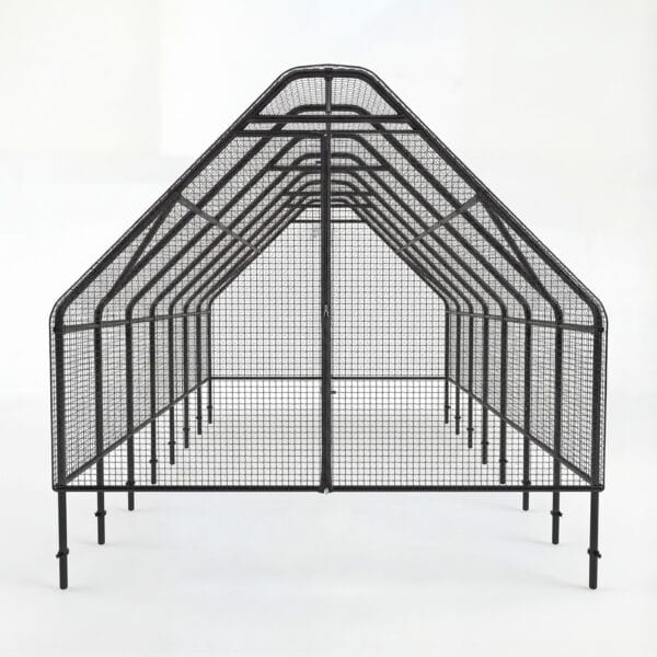 Bird Net Cover and Black Metal Frame For Raised Garden Bed 8x16 4