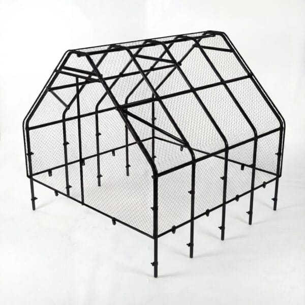Bird Net Cover and Black Metal Frame For Raised Garden Bed 8x8 1