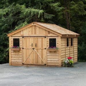 12×16 Western Red Cedar – SpaceMaster Shed – Double Door Storage & Workshop Kit