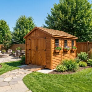 8×12 Western Red Cedar – SpaceMaster Shed – Double Door Storage Kit