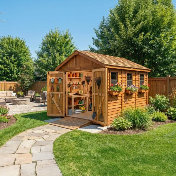 8×12 Western Red Cedar – SpaceMaster Shed – Double Door Storage Kit 3 Space Master 8x12 Western Red Cedar Shed Kit Outdoor Living Today 2