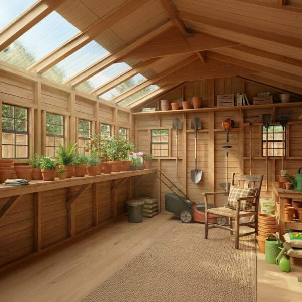 Sunshed 12x16 Garden shed Western Red Cedar cedar shed Outdoor Living Today 1