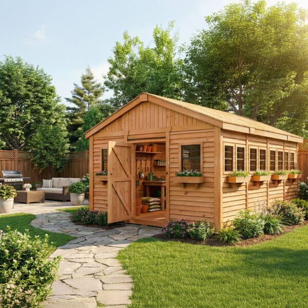 Sunshed 12x16 Garden shed Western Red Cedar cedar shed Outdoor Living Today 3