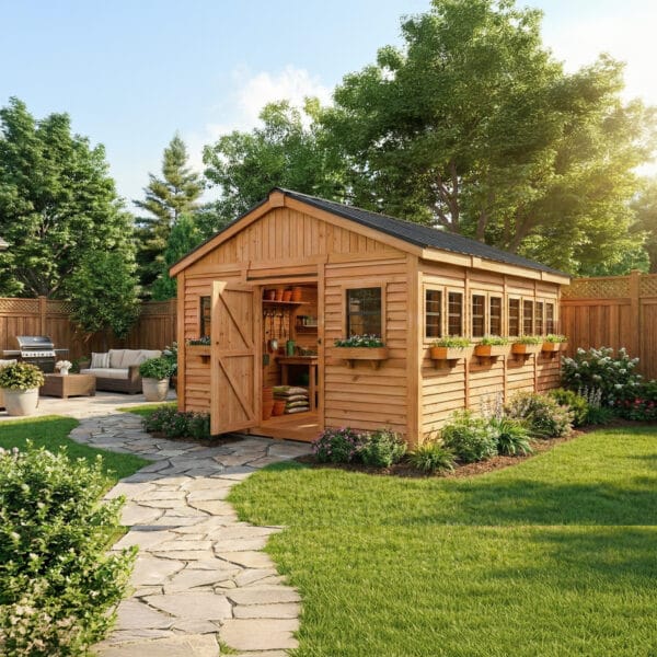 Sunshed 12x16 Garden shed Western Red Cedar cedar shed Outdoor Living Today 4