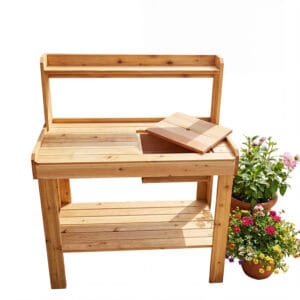 4×2 Western Red Cedar Potting Bench – Outdoor Garden Workstation