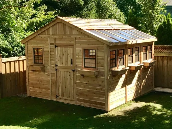 12×12 Western Red Cedar – Sunshed Garden Shed – Sunlit Greenhouse & Hobby Studio Kit 16 SSGS1212 Davidson 2018 Shot