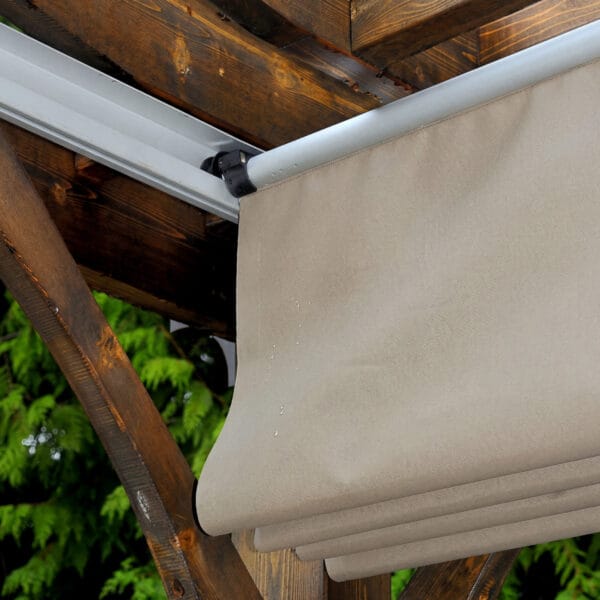 Premium Retractable Pergola Canopy Kit 2 Outdoor Living Today retractable canopy kit for western red cedar pergolas harbour time fabric patented design 11