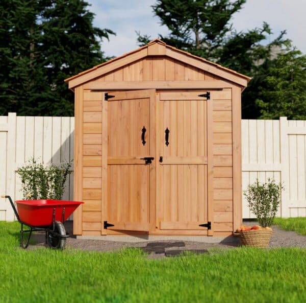 6×4 Western Red Cedar – SpaceMaster Shed – Double Door Storage Kit 13 64 front