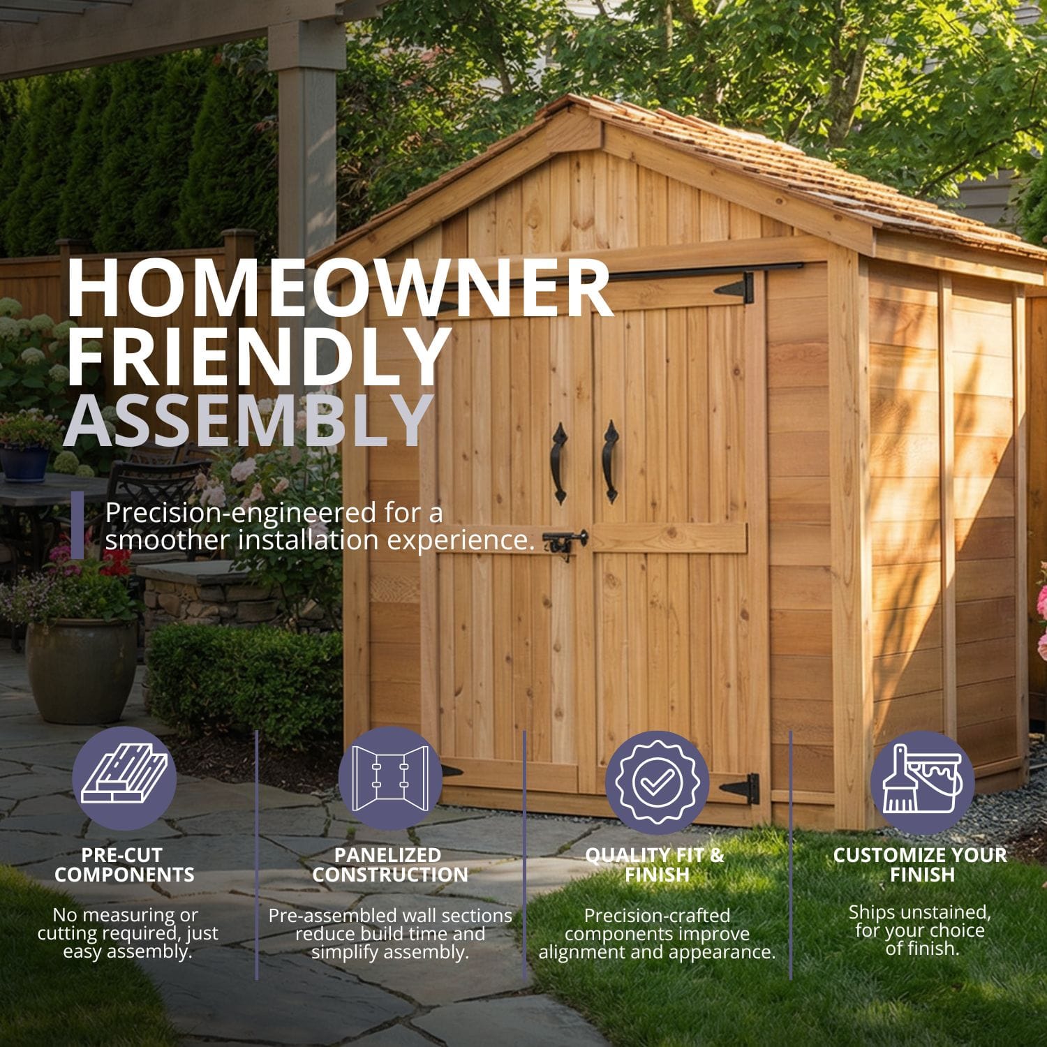 6×4 Western Red Cedar – SpaceMaster Shed – Double Door Storage Kit 10 6x4 Space Master Western Red Cedar Shed Outdoor Living Today 30 2