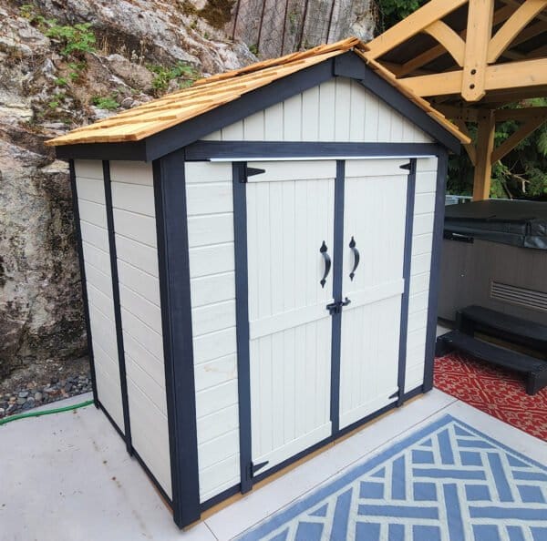 6×4 Western Red Cedar – SpaceMaster Shed – Double Door Storage Kit 4 Closeup
