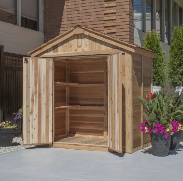 6×4 Western Red Cedar – SpaceMaster Shed – Double Door Storage Kit 7 SM64 8