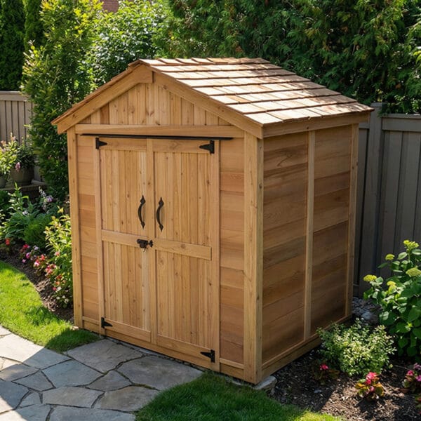 6×4 Western Red Cedar – SpaceMaster Shed – Double Door Storage Kit 1 Spacemaster 6x4 Garden shed Western Red Cedar cedar shed Outdoor Living Today 31