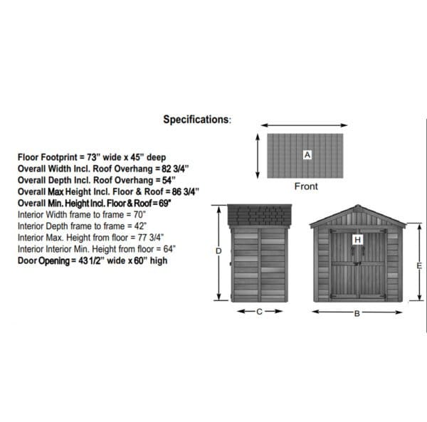 6×4 Western Red Cedar – SpaceMaster Shed – Double Door Storage Kit 15 sm64