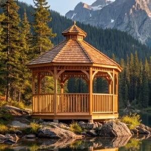 Bayside Gazebo – Western Red Cedar – Outdoor Shelter & Entertainment Kit