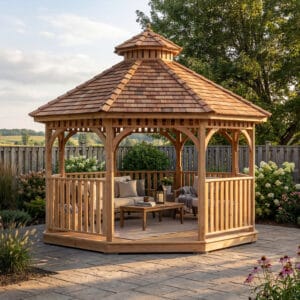 Bayside Gazebo – Western Red Cedar – Outdoor Shelter & Entertainment Kit
