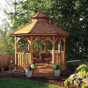 Bayside Gazebo – Western Red Cedar – Outdoor Shelter & Entertainment Kit