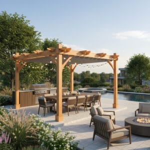 Western Red Cedar Pergola & Canopy – Outdoor Shade & Patio Living Kit