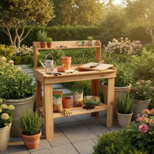 4×2 Western Red Cedar Potting Bench – Outdoor Garden Workstation