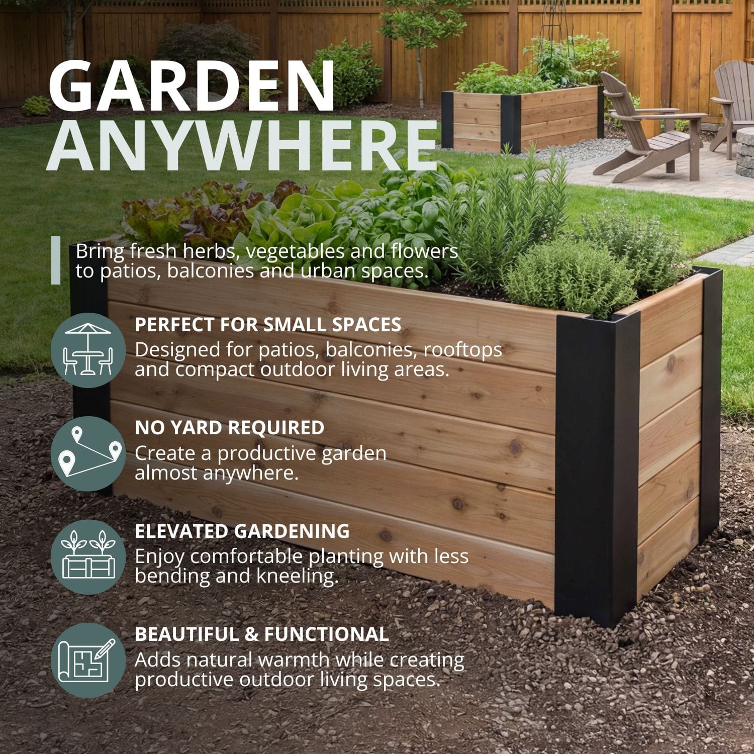 Urban Cedar Raised Garden Bed | 4 ft × 1.5 ft 4 Urban Garden Bed Outdoor Living Today Garden Bed – Western Red Cedar Kit 20 4