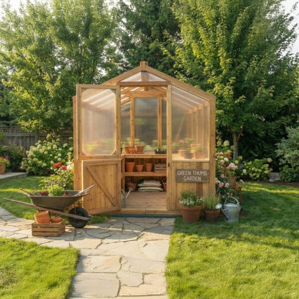 Cedar Greenhouse Kit 8x12 Garden Kit Western Red Cedar cedar Greenhouse Outdoor Living Today 15