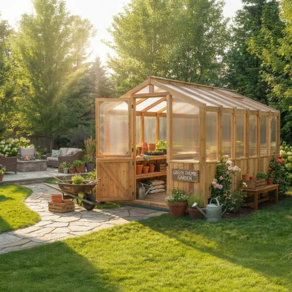Cedar Greenhouse Kit 8x12 Garden Kit Western Red Cedar cedar Greenhouse Outdoor Living Today 16